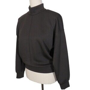 OGL Black Mock Neck Dropped Shoulder Sweatshirt